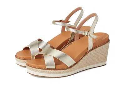 Cole Haan Cloudfeel Silvee Espadrille Wedges 75mm In Gold