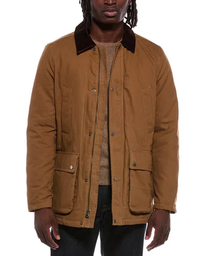 Cole Haan Coated Rain Jacket In Brown
