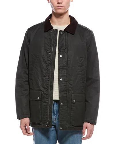 Cole Haan Coated Rain Jacket In Green