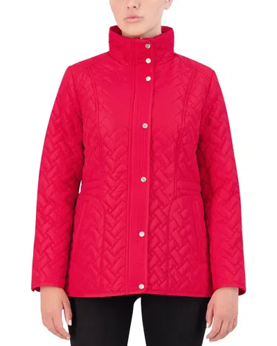 Cole Haan Women's Funnel Neck Quilted Jacket In Red