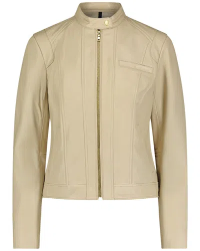 Cole Haan Cole Hann Leather Jacket In Neutral