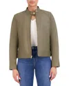 Cole Haan Leather Zip Front Jacket