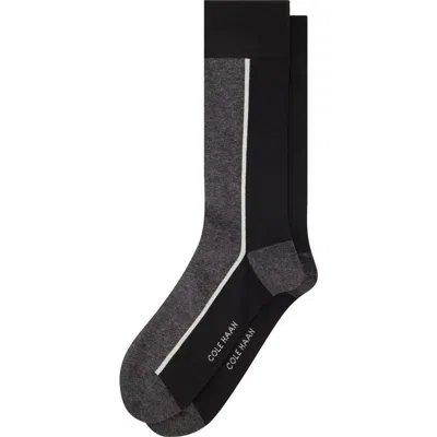 Cole Haan Colorblock Dress Socks In Black