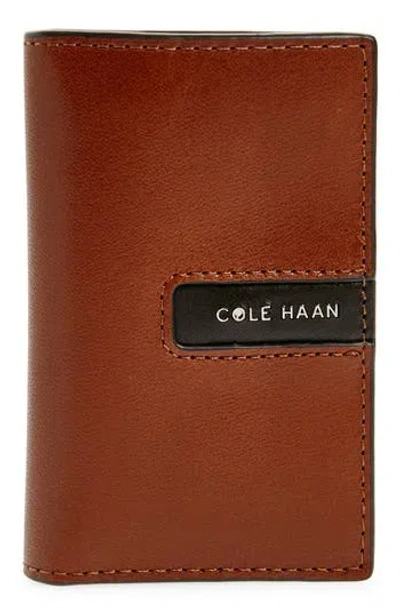 Cole Haan Colorblock Folded Card Case In Brown