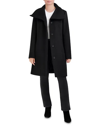 Cole Haan Convertible Collar Button Up Coat In Animal Print
