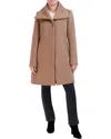 Cole Haan Women's Convertible Collar Wool Blend Coat In Camel