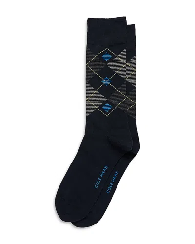 Cole Haan Argyle Dress Socks In Navy