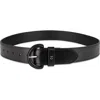 Cole Haan Covered Buckle Leather Belt In Black