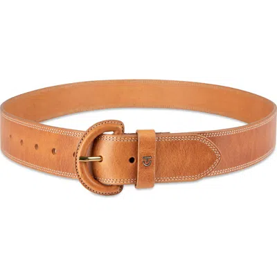 Cole Haan Covered Buckle Leather Belt In Brown