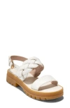 Cole Haan Cressida Lug Sandal In Ivory Croc Print Leather