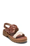 Cole Haan Women's Cressida Lug Sandals - Brown Size 9 In Natural Canvas/dark Cuoio