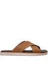 Cole Haan Cross-strap Leather Sandals In Brown