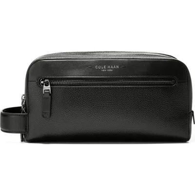 Cole Haan Damon Leather Dopp Kit In Black