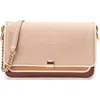 Cole Haan Daniella Leather Chain Shoulder Bag In Soft Buff/cuoio/ivory