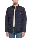 Cole Haan Diamond Quilt Barn Jacket In Blue