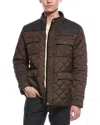 Cole Haan Diamond Quilt Barn Jacket In Brown