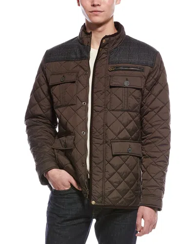 Cole Haan Diamond Quilt Barn Jacket In Brown