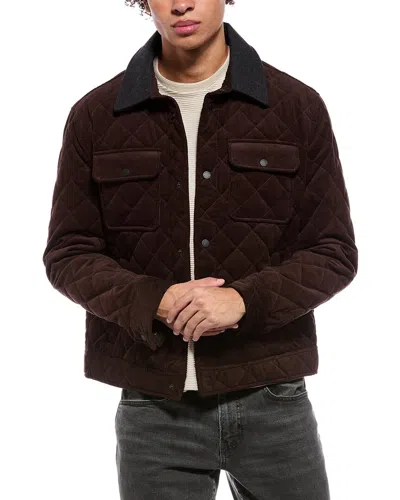 Cole Haan Diamond Quilted Bomber Jacket In Brown