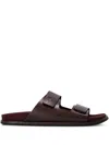 Cole Haan Double-strap Leather Sandals In Brown