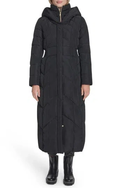 Cole Haan Down Insulated Water Resistant Taffeta Coat In Black