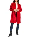 Cole Haan Draped Wool-blend Coat In Red
