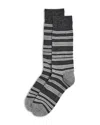Cole Haan Dress Stripe Crew Socks In Black Rain