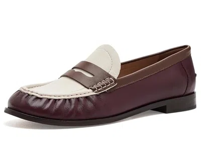 Cole Haan Dreya Penny Loafers Women's Flat Shoes Bloodstone/fondue Fudge/ivory Leather: 10.5 B - Medium