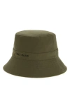 Cole Haan Embroidered Reversible Cotton Bucket Hat In Green