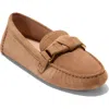Cole Haan Emmie Knot Driver In Golden Honey Suede