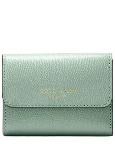 Cole Haan Essential Compact Leather Wallet In Green