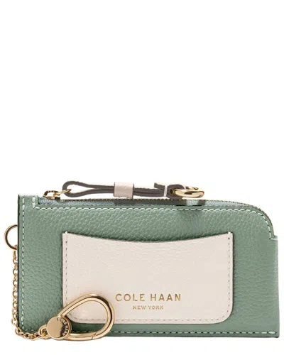Cole Haan Essential Leather Card Case In Green