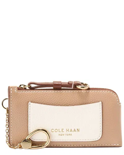 Cole Haan Essential Leather Card Case In Tan