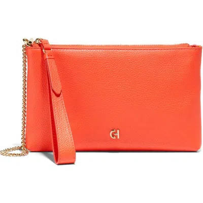 Cole Haan Essential Leather Wristlet In Orange