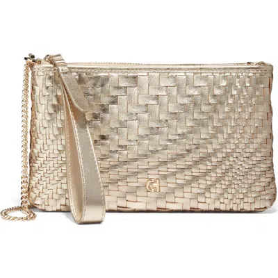 Cole Haan Essential Pouch Crossbody Bag In Gold/woven