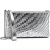 Cole Haan Essential Pouch Crossbody Bag In Silver Woven