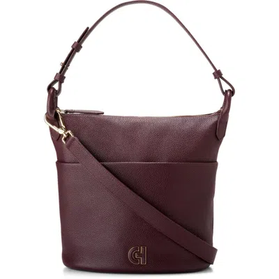 Cole Haan Essential Soft Leather Bucket Bag In Bloodstone