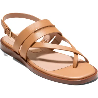 Cole Haan Go-to Estella Flat Leather Thong Sandal In Brown