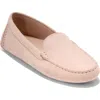 Cole Haan Evelyn Driver Womens Suede Gathered Moccasins In Cameo Rose Suede