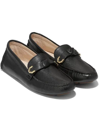 Cole Haan Evelyn Bow Driver Womens Faux Leather Slip On Loafers In Black