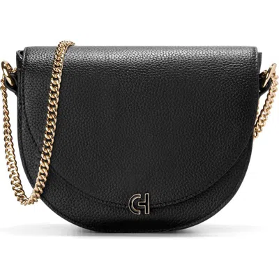 Cole Haan Evie Chain Saddle Crossbody Bag In Gold