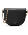 Cole Haan Evie Chain Small Saddle Bag In Black