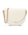 Cole Haan Evie Chain Small Saddle Bag In Ivory
