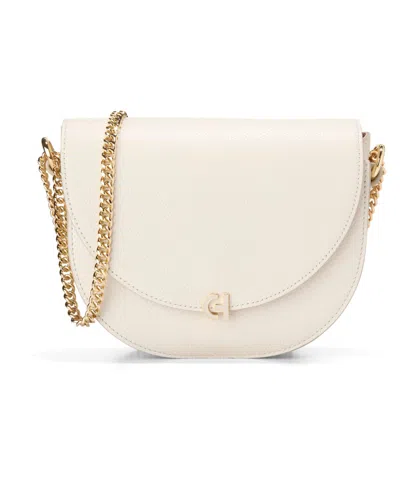Cole Haan Evie Chain Small Saddle Bag In Ivory