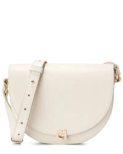 Cole Haan Evie Leather Saddle Bag In White