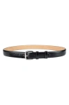 Cole Haan Feather Edge Leather Belt In Black