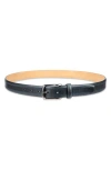 Cole Haan Fes Stitch Leather Belt In Black