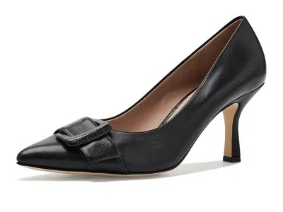 Cole Haan Fidela Buckle Pump High Women's Heels Black/black Croc Print Leather: 8 B - Medium