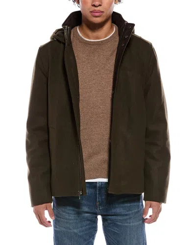 Cole Haan Field Wool-blend Coat In Green
