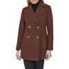 Cole Haan Women's Double Breast Wool Blend Peacoat In Chestnut