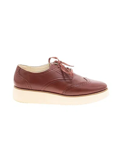 Pre-owned Cole Haan Flats In Burgundy